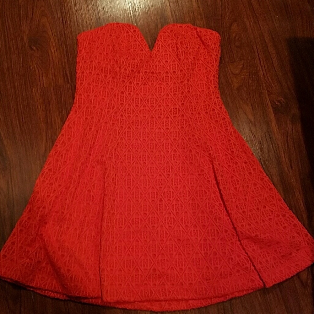 NWT Bailey blue strapless dress eyelet lace sz Lg